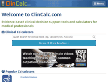 Tablet Screenshot of clincalc.com